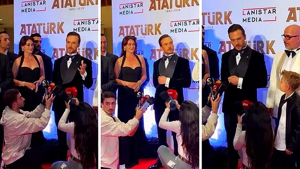 'Atatürk' filminin galasında Aras Bulut İynemli'nin tavırları 