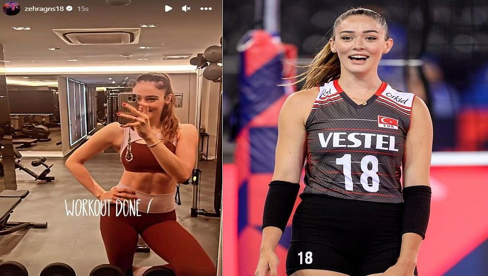 Milli Takım ve Vakıfbank'ın yıldızı Zehra Güneş, spor yaptığı anları paylaştı! Karın kaslarına yorum yağdı...